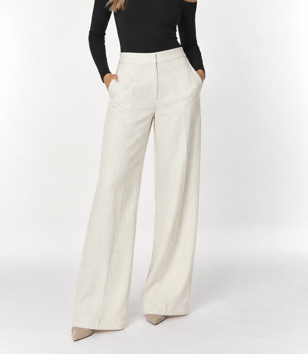 Aritzia Wilfred Limitless Linen Wide Leg Pants Natural Ecru Size 4 NWT $148